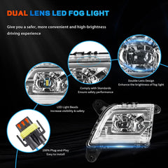 DOT Compliant LED Fog Lights with Clear Lens for 2019-2023 Chevy Silverado Plug & Play-3