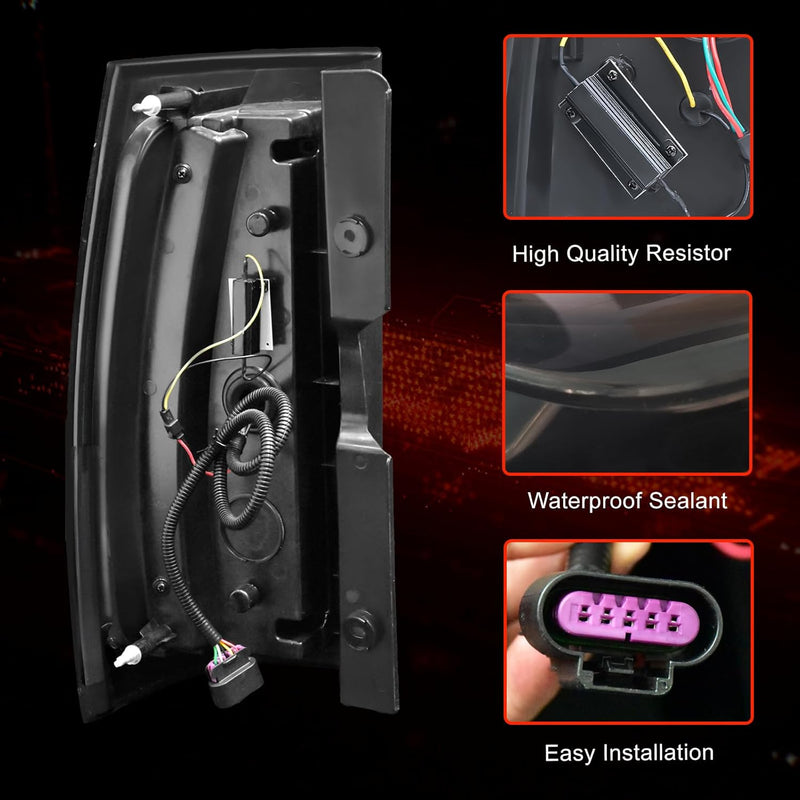Animated Sequential Smoked LED Tail Lights for 2007-2014 Chevy Tahoe Suburban & GMC Yukon XL Denali Plug & Play-4