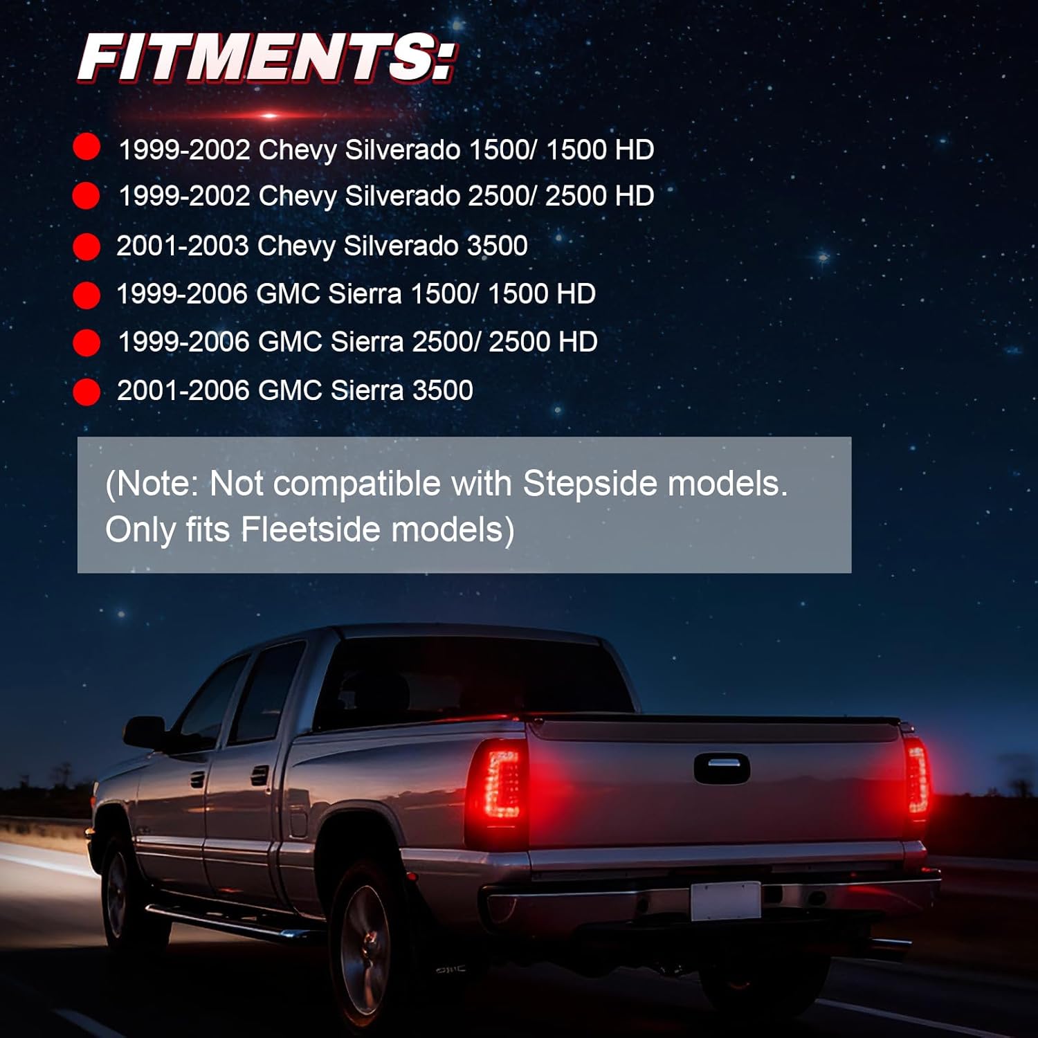 OKSIWA Full LED Tail Lights Assemble Fits for 1999-2002 Chevy Silverado 1500/2500 & 1999-2006 GMC Sierra 1500/2500/3500 With Start-Up Animation, Dynamic Turn Signals, Brake Light,Reverse Light