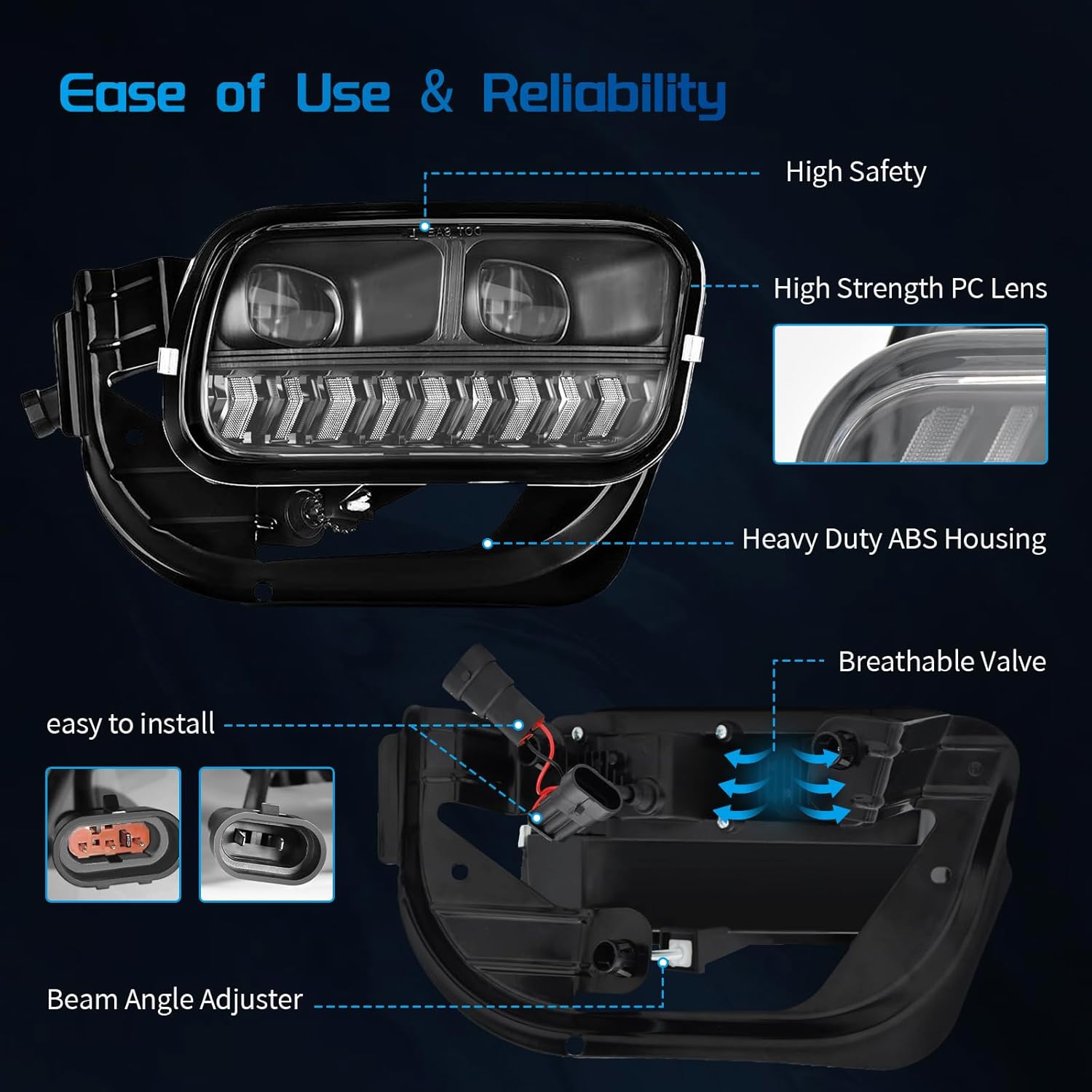 OKSIWA LED Fog Lights for Dodge Ram 2009-2012 1500, 2010-2018 2500, 2010-2018 3500 with Daytime Running Lights DRL Set Assembly 1 Pair Driving Fog Lamps Replacement