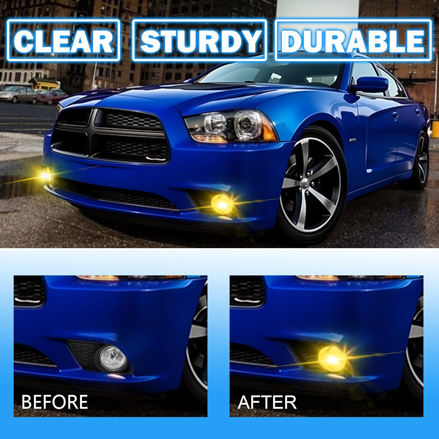 OKSIWA Fog Lights Assembly Compatible with 2011 2012 2013 2014 Dodge Charger with Switch and Wiring Kit-3