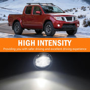 OKSIWA LED Fog Lights,Compatible with 2005-2019 Nissan Frontier(Chrome Bumper Models Only), Front Bumer Driving Light Fog Lamp Assembly Kit with Wiring Harness, Switch,Plug and Play