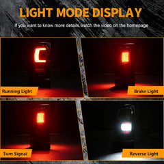 OKSIWA Led Tail Lights-for Dodge Ram 1994-2001 Ram 1500,1994-2002 Ram 2500/3500, C-shaped Design Running Light,Brake,Reverse Tail Lamp, Upgrade Tail Lights Assembly Replacement-2