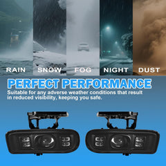 DOT Approved LED Fog Lights for 1999-2002 GMC Sierra & 2000-2006 GMC Yukon Plug & Play-8