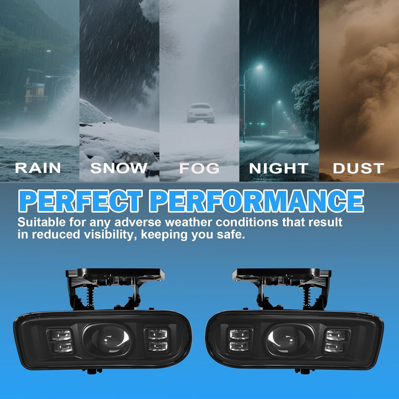DOT Approved LED Fog Lights for 1999-2002 GMC Sierra & 2000-2006 GMC Yukon Plug & Play-8