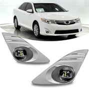 OKSIWA LED Fog Lights-For 2012-2014 Toyota Camry(Not for SE Models), Fog Light Assembly Replacement,Include Switch, Wiring Harness,Plug and Play,Chorme Bezels