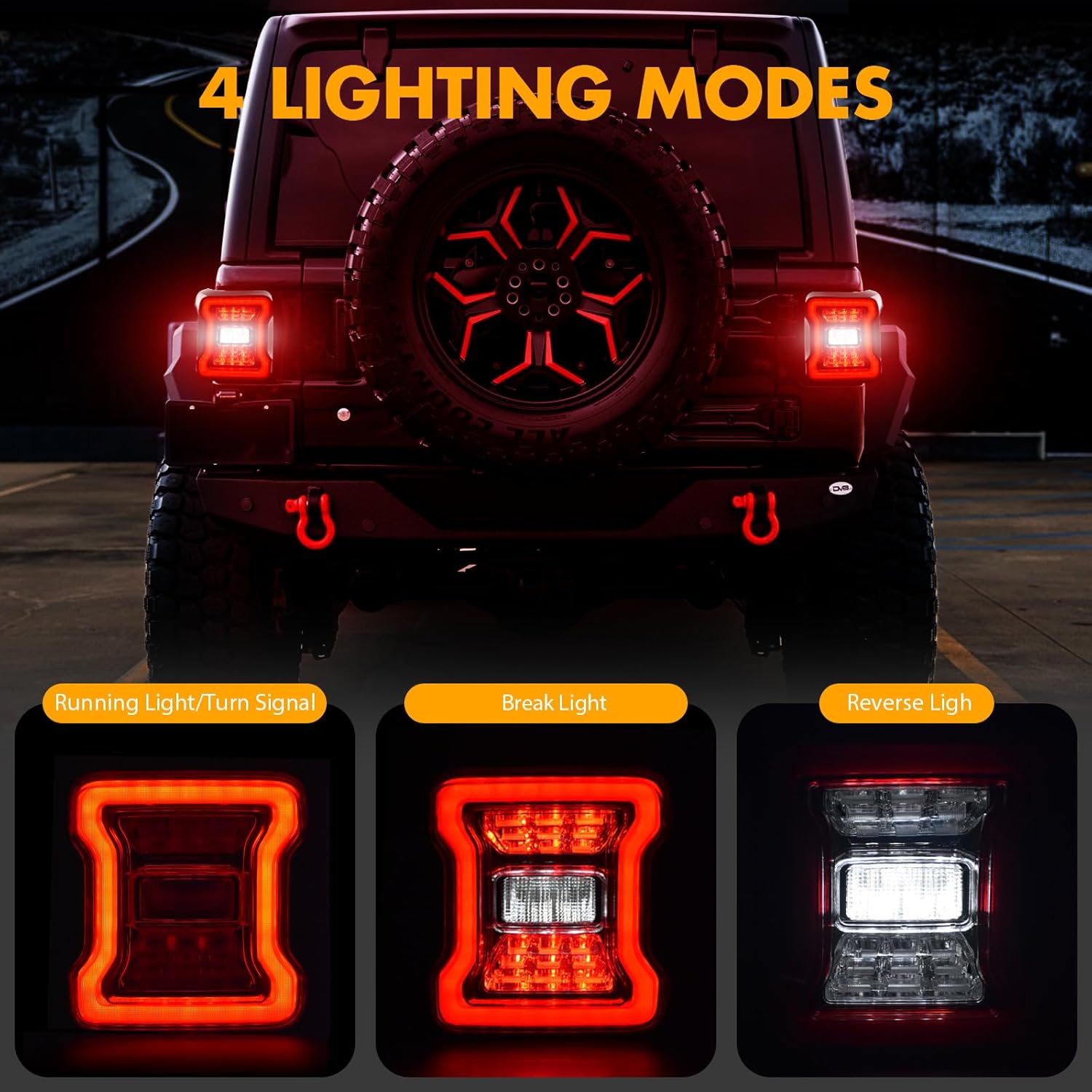 OKSIWA Full LED Tail Light Fit for 2018 2019 2020 2021 2022 2023 Jeep Wrangler JL(For Stock Halogen Model to Upgrade to FULL LED),LED Rear Light Set Brake Lamp Tail Lamp