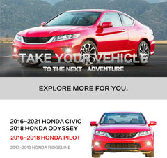 OKSIWA Fog Light Compatible With 2016 2017 2018 2019 2020 2021 Honda Civic Accord Pilot CR-Z Front Bumper Driving Fog Lamps-3