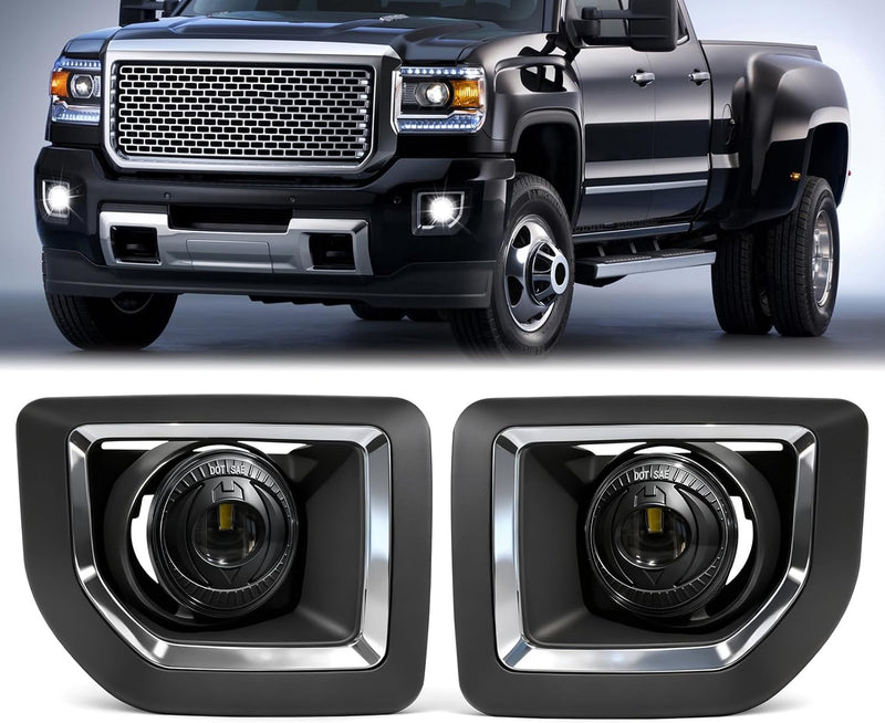 DOT Approved LED Fog Lights for 2015-2019 GMC Sierra 2500HD/3500HD Plug & Play-1