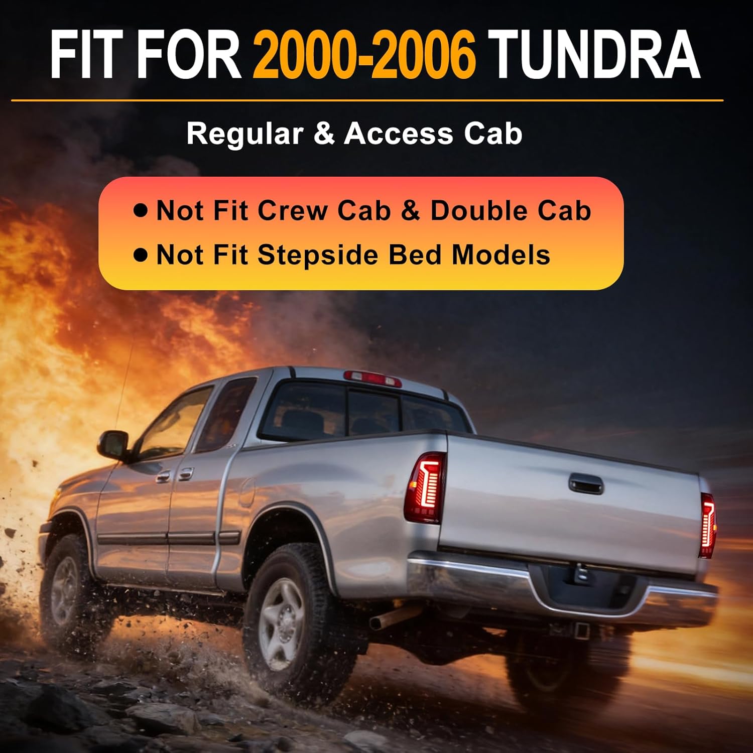 OKSIWA Sequential Full Led tail lights Fit for 2000-2006 Toyota Tundra Regular & Access Cab Starting Animated, Dynamic Turn Signal,Brake Light, Reverse Light Rear Light Assembly Replacement, Smoked-4
