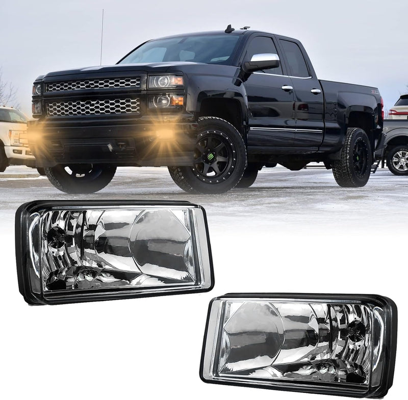 OKSIWA Halogen Fog Lights for 2007-2015 Chevy Silverado, Suburban, Tahoe, 2007-2013 Avalanche, Pick Up Truck Fog Lamp Replacement with Fog Wiring Harness Switch-1