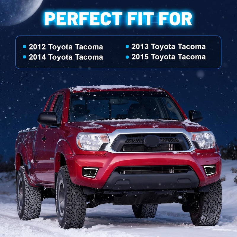 OKSIWA LED Daytime Running Lights For 2012 2013 2014 2015 Toyota Tacoma, with Amber Dynamic Turn Signal Lights, Fog Lights DRL Harness-3