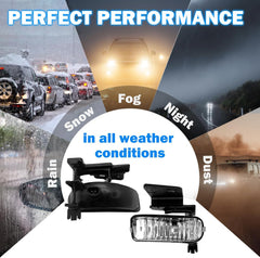 OKSIWA Fog Lights Assembly Fits For 1999-2002 Silverado 1500 2500/2001 2002 Silverado 1500HD 2500HD 3500/2000-2006 Tahoe Suburban 1500 2500 With Halogen Bulbs- Left & Right Side-7