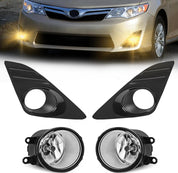 OKSIWA Halogen Fog Lights- for 2012-2014 Toyota Camry(Not for SE models),Fog Lamps Assembly Replacement,Include Switch, Wiring Harness,Plug and Play,Black Bezels