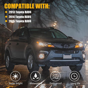 OKSIWA Halogen Fog Lights For 2013 2014 2015 Toyota RAV4, Front Bumper Fog Lamps Replacement with Wiring Harness,Easy to Install