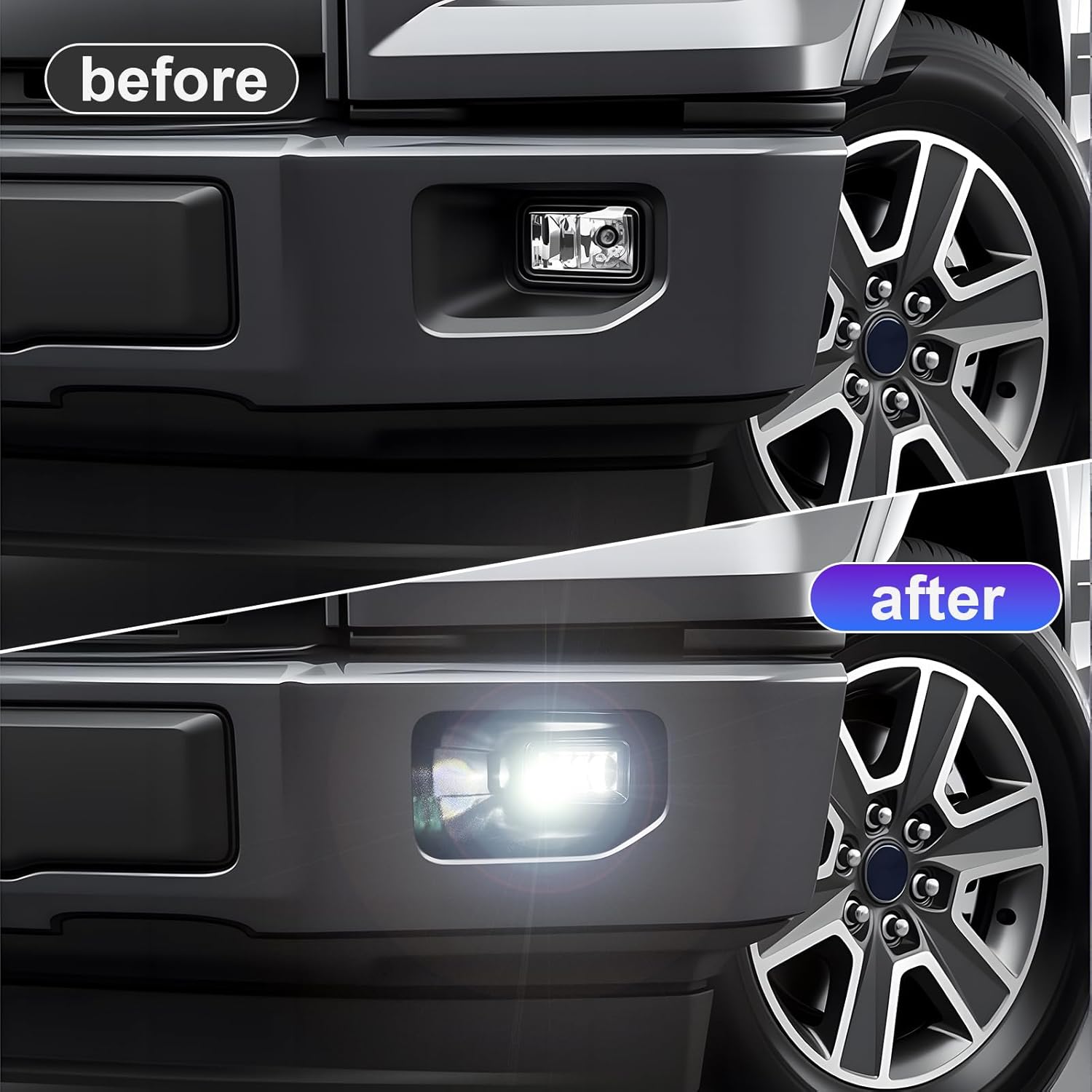 OKSIWA LED Fog Lights Compatible with 2015 2016 2017 Ford F150 Fog Lamps Assembly Left Driver and Right Passenger Side-2