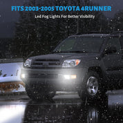 OKSIWA LED Fog Lights fit for Toyota 4Runner 2003 2004 2005, Front Driving Fog Lamps Assembly Replacement Kit (LED Fog Lights with DRL)
