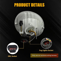 DOT approved LED Fog Lights with DRL for 2004-2005 Toyota Rav4,05-07 Avalon, 06-09 4 Runner,05-06 Lexus ES330 w/ Harness Plug & Play-4