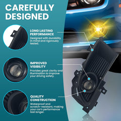 OKSIWA Fog Lights Compatible with 2004 2005 2006 Mitsubishi Lancer Front Bumper Driving Fog Lamps - Clear Lens-3