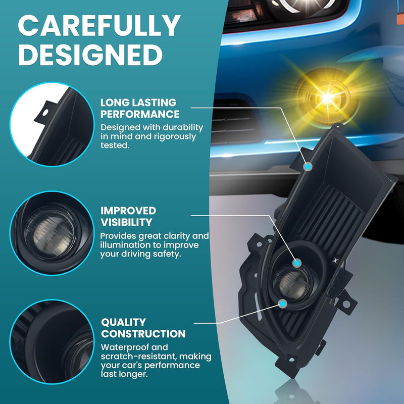 OKSIWA Fog Lights Compatible with 2004 2005 2006 Mitsubishi Lancer Front Bumper Driving Fog Lamps - Clear Lens-3