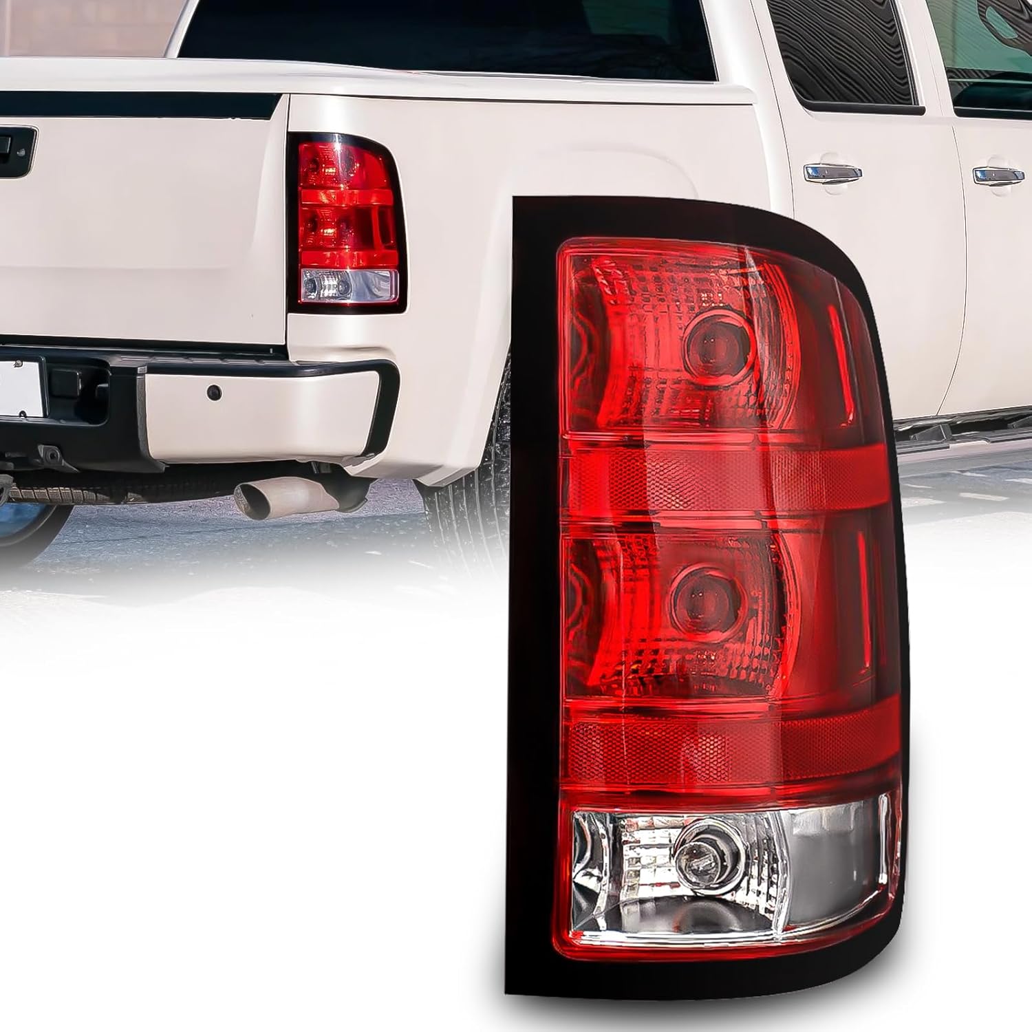 OKSIWA Halogen Tail Light for 2007-2013 GMC Sierra 1500 2500HD 3500HD, with Turn Signal, Brake, Reverse Light, Rear Lights Assembly, Plug N Play-2