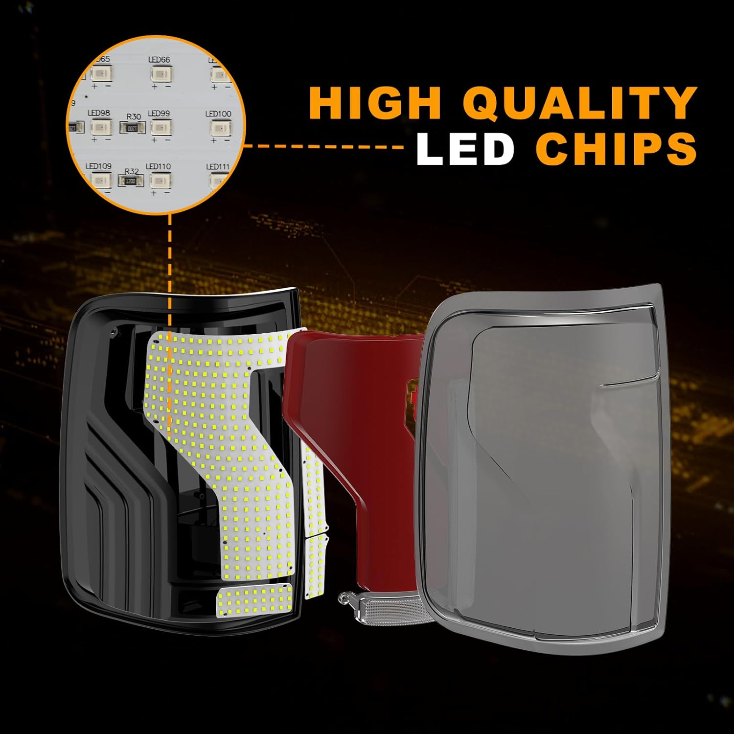 OKSIWA Full Led Tail Lights Compatible with Ford F150 2004 2005 2006 2007 2008 Starting Animated, Dynamic Turn Signal, Brake Light, Reverse Light Smoked Rear Light Assembly, Tail Lamps