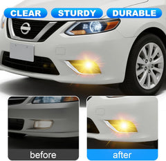OKSIWA Fog Lights Assembly Fit for 2015-2019 Nissan Versa Fog Lamps Driving lights Halogen Bulbs w/Bezels Wiring and Switch Kit Clear Lens-3