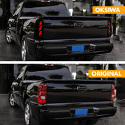 OKSIWA Sequential LED Tail Light for 2003 2004 2005 2006 Chevy Silverado,with Start-up Animation,Dynamic Turn Signal,Lightning Shaped Design Rear Lights,Brake Reverse, Smoked Lens