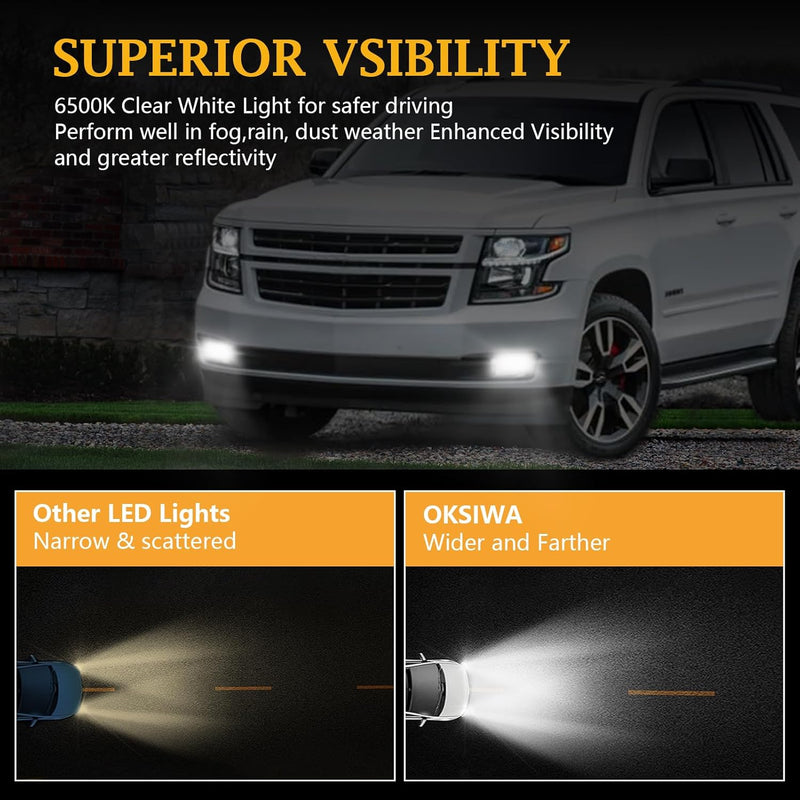 DOT Compliant LED Fog Lights with DRL & Turn Signal for 2007-2015 Chevy Silverado Tahoe Suburban,2007-2013 Avalanche Plug & Play-6