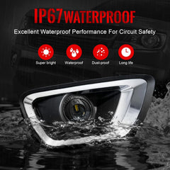 DOT Compliant LED Fog Lights for 2015-2019 Chevy Colorado with Wiring Harness & Switch Clear Lens Plug & Play-6