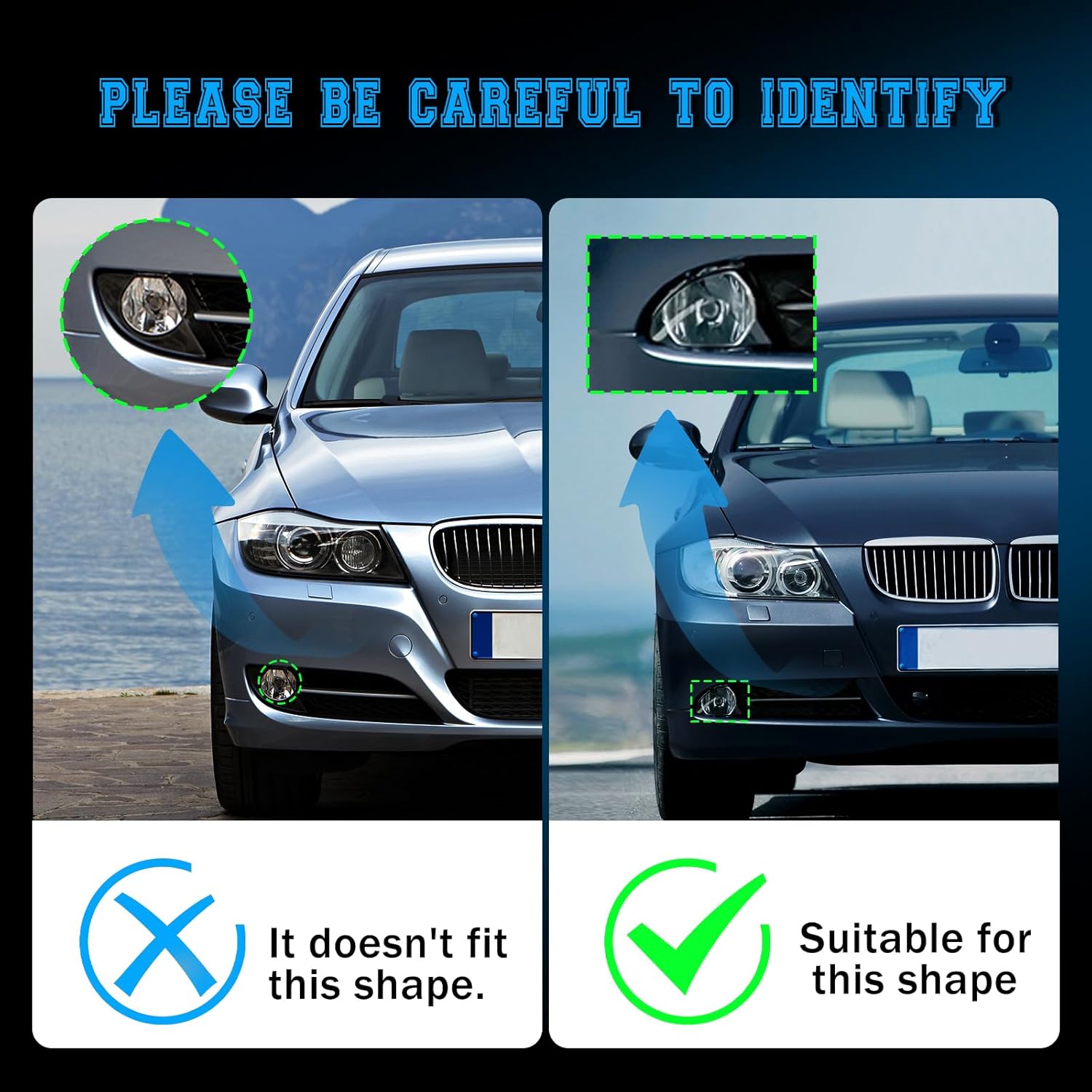 OKSIWA Led Fog Lights for 06-08 BMW E90 3 Series 323i 325i 325xi 330i 330xi 335i 335xi 328i 328xi 2006 2007 2008 Upgrade LED Fog Lights 1 Pair