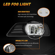 OKSIWA LED Fog Lights For 2007 2008 2009 Toyota Camry, Front Bumper Driving Light kit,Fog Lamps Assembly Replacement with Switch, Wiring Harness,Plug and Play