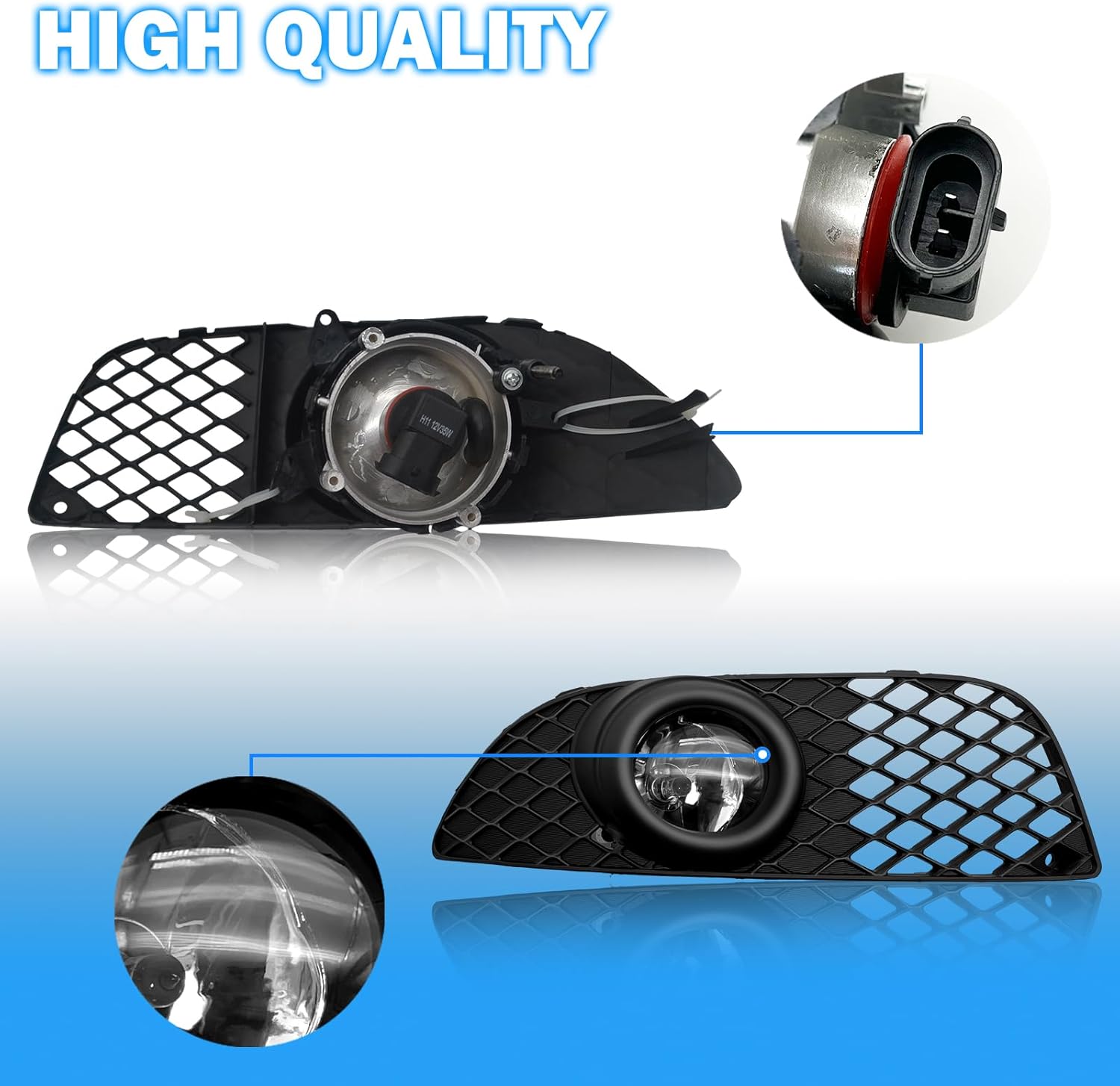 OKSIWA Fog Lights Compatible with 2007-2015 Mitsubishi Lancer Bumper Driving Fog Lamps Assemblies with Switch and Wiring Harness-5
