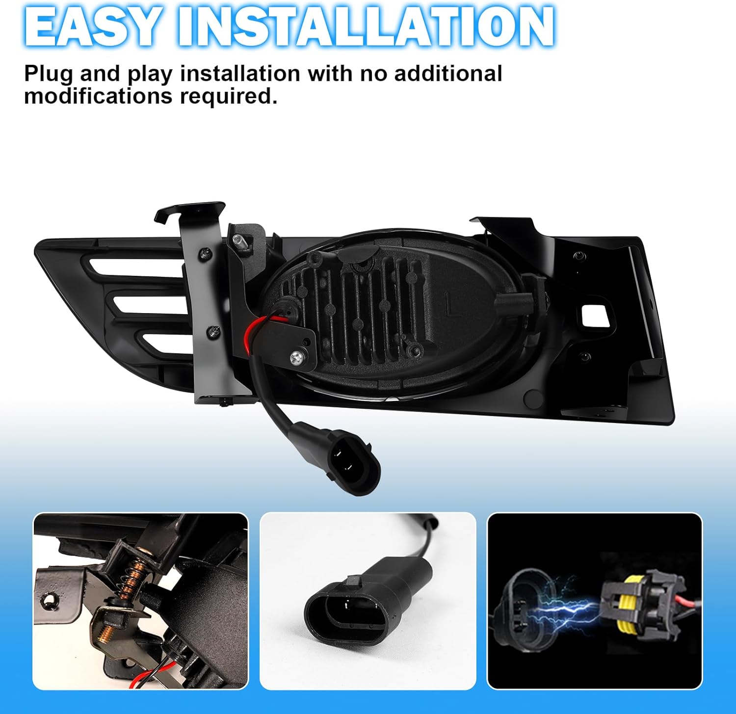 OKSIWA LED Fog Lights for Honda Accord 2003 2004 2005, Front Bumper Fog Lamps with Switch & Wiring Harness, Plug-and-Play Installation-4