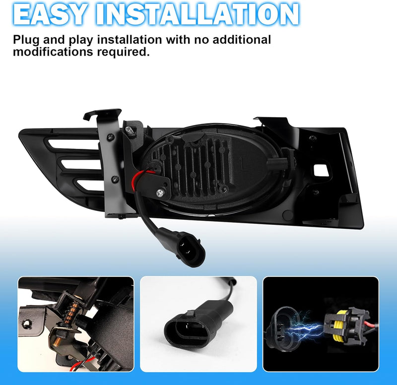 OKSIWA LED Fog Lights for Honda Accord 2003 2004 2005, Front Bumper Fog Lamps with Switch & Wiring Harness, Plug-and-Play Installation-4