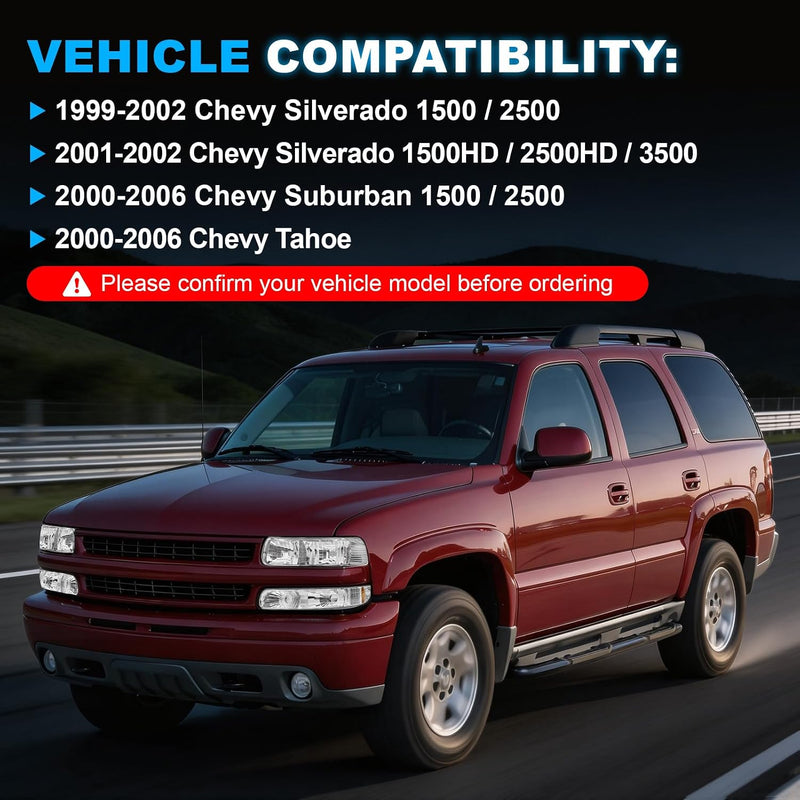 Headlight Compatible with 1999-2002 Chevy Silverado & 2000-2006 Tahoe/Suburban-3