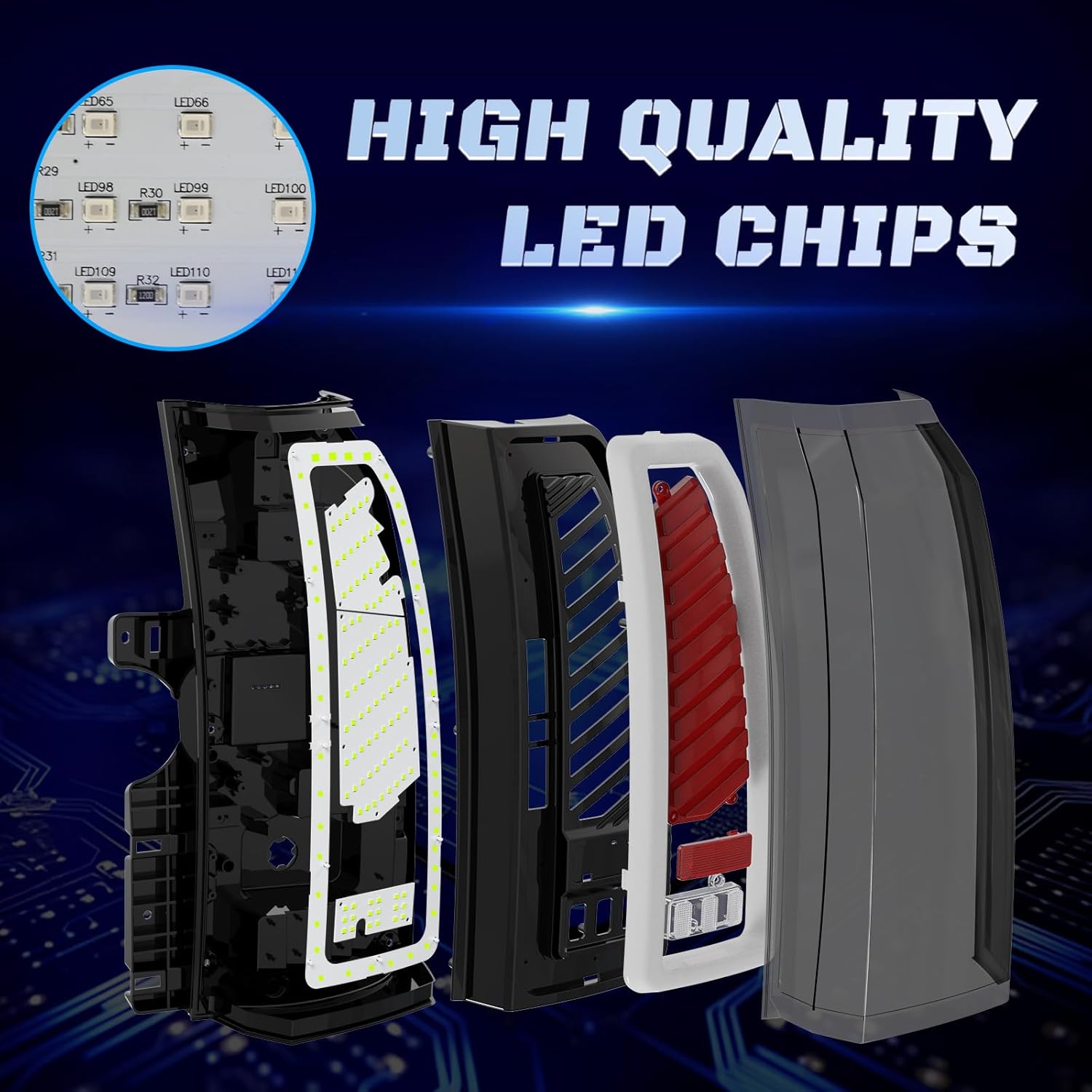 Animated Sequential Smoked LED Tail Lights for 2015-2020 GMC Yukon Yukon XL Plug & Play-5