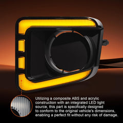 OKSIWA LED Front Bumper Fog Light DRL Compatible with 2014-2021 Toyota Tundra Replacement Front Bumper Trim, with DRL harness, Function as Dynamic Sequential Turn Signal Lights-5