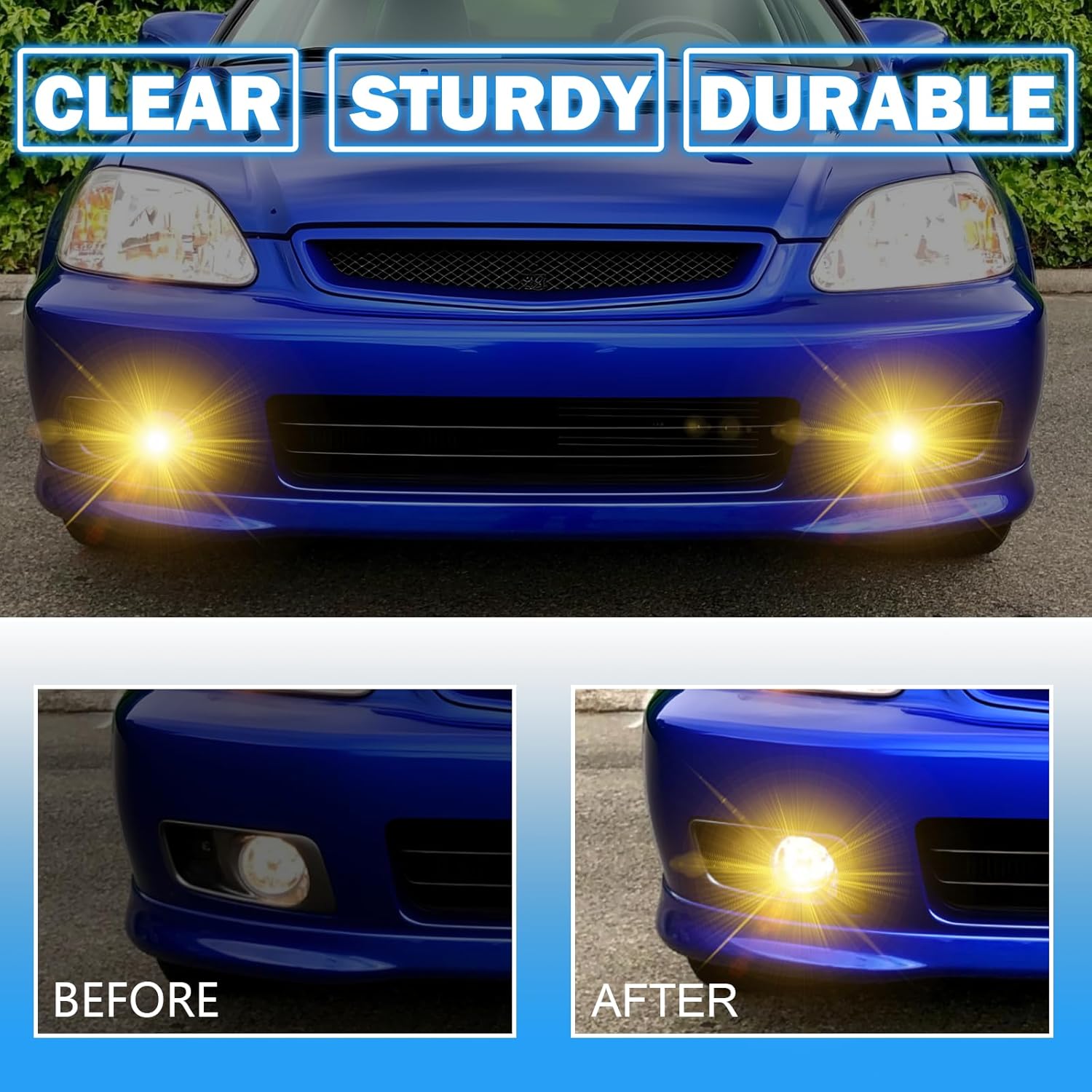 OKSIWA Fog Lights Assembly Compatible With 1999 2000 Honda Civic Fog Lamps 1 Pair of Fog Lights with Wiring Harness and Switch-5