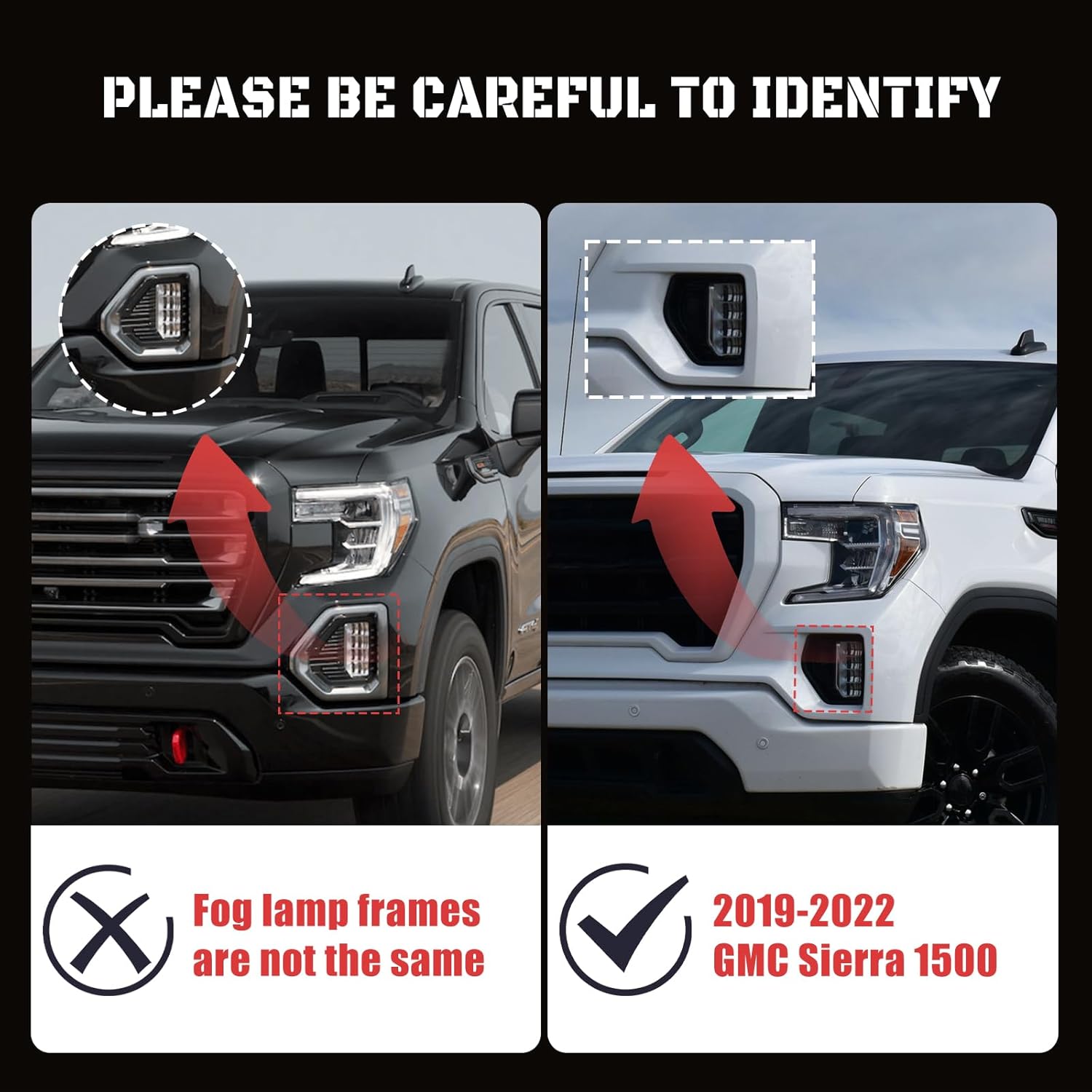 DOT Approved LED Fog Lights for 2019-2022 GMC Sierra Plug & Play