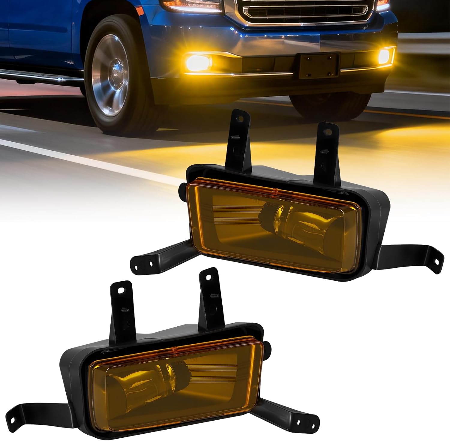 DOT Approved Yellow LED Fog Lights for 2015-2020 Chevy Tahoe Suburban & GMC Yukon/Yukon XL Plug & Play