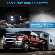 OKSIWA LED Fog Lights for Ford 2011-2016 F250/F350/F450/F550 Super Duty, Bumper Driving LED Fog Lamp Assembly Replacement FogLight Kit, DOT Certified（1 Pair）