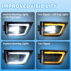 DOT approved LED Fog Lights with DRL & Turn Signal for 2003-2005 Toyota 4Runner Clear Lens Plug & Play-2