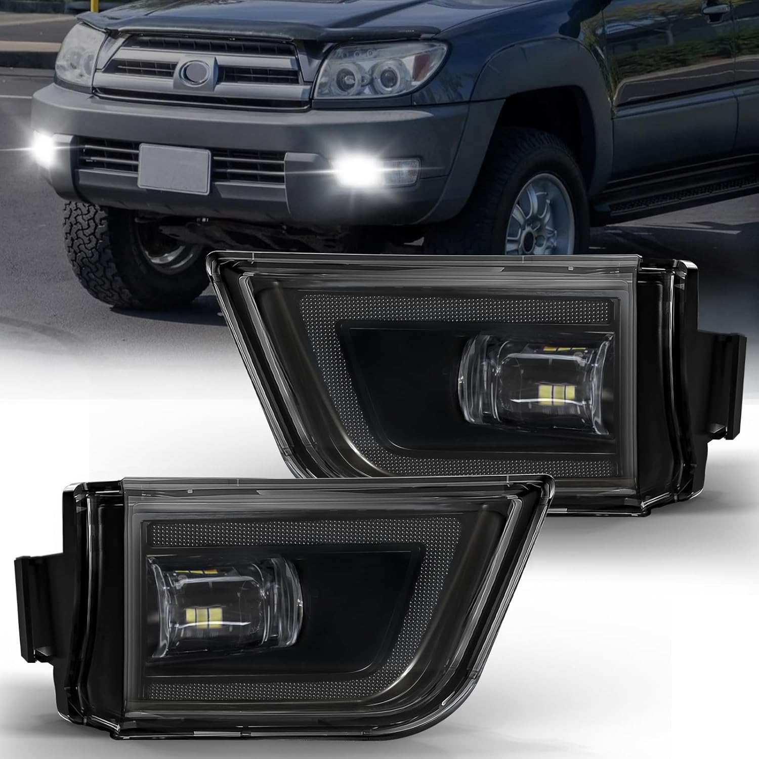 OKSIWA LED Fog Lights fit for Toyota 4Runner 2003 2004 2005, Front Driving Fog Lamps Assembly Replacement Kit (LED Fog Lights)-1