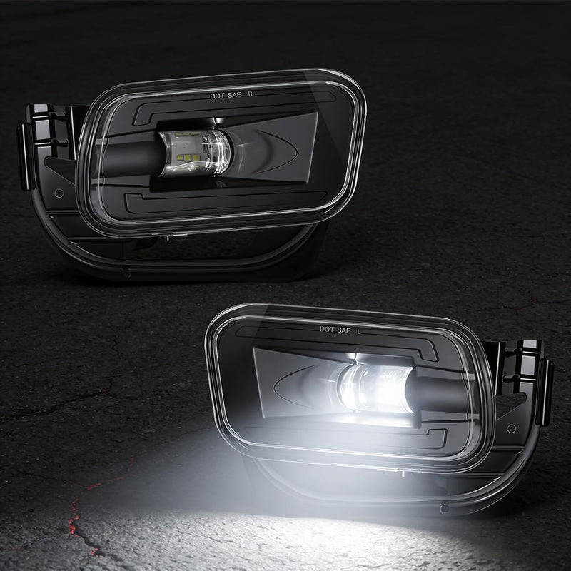 OKSIWA Full LED Fog Lights with Lens Fit for 2009-2012 Dodge Ram 1500,2010-2018 Ram 2500 3500 Pickup Truck Fog Light Assembly, Upgrade and Modified Direct Replacement Len Fog Lamps 1 Pair, Black-2