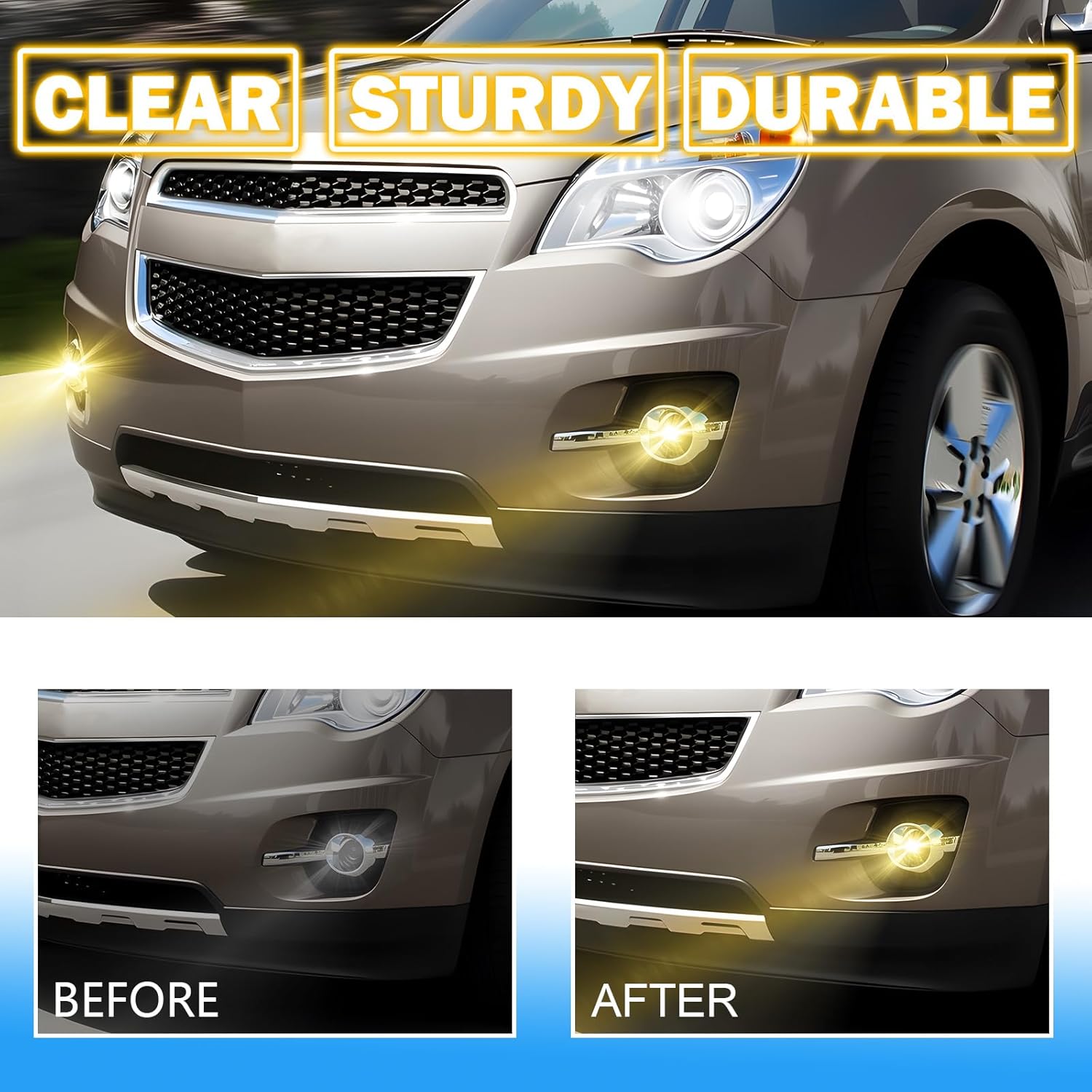 OKSIWA Fog Lights Replacement for 2010 2011 2012 2013 2014 2015 2016 Equinox with H11 12V 35W Halogen Bulbs & Wiring Harness Kit (Clear Lens)-7