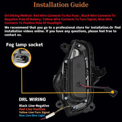 3-Color LED Fog Lights with White/Amber/Blue DRL for 2019-2025 Toyota RAV4 w/ Bezel & Harness Plug & Play-3