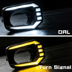 Animated Sequential White/Amber LED DRL Fog Lights Smoked for 2016-2023 Toyota Tacoma Plug & Play 1 Pair-2