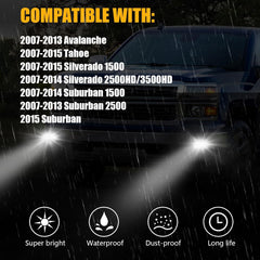 DOT Compliant LED Fog Lights with DRL & Turn Signal for 2007-2015 Chevy Silverado Tahoe Suburban,2007-2013 Avalanche Plug & Play-3