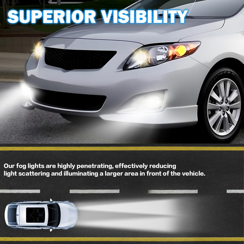 OKSIWA LED Fog Lights Compatible with 2008-2010 Toyota Corolla Bumper Driving Fog Lamps Assemblies with Switch and Wiring Harness-2